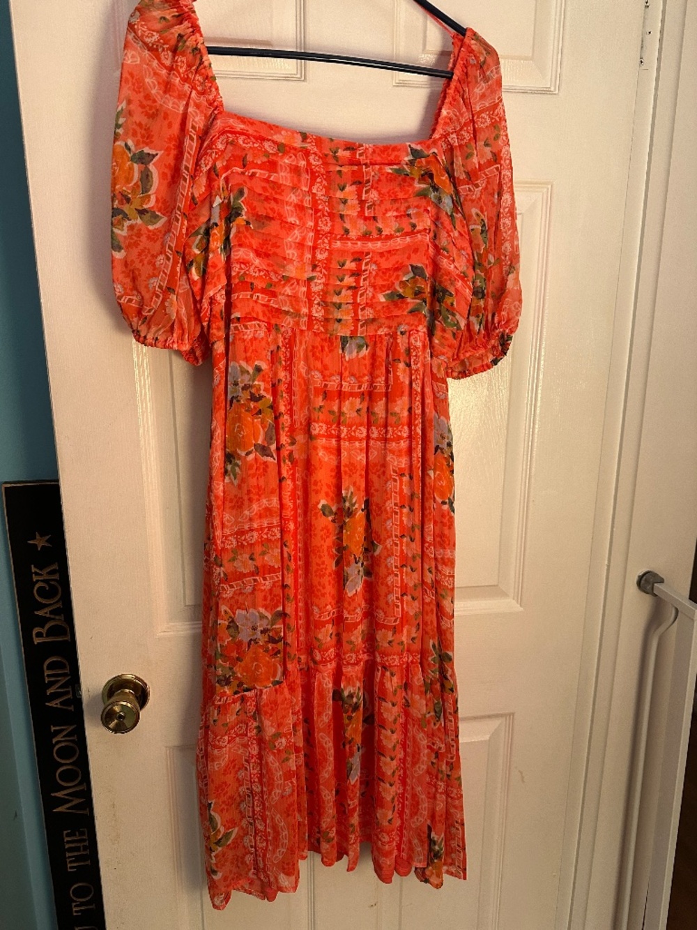 Lauren Conrad Square Neck Pleated Bodice Midi Dress NEW W/TAGS Size Large.